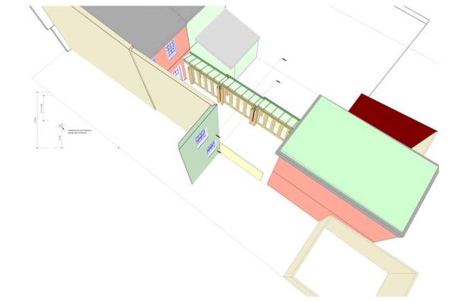 With a connection walkway to the existing house -- the 'ADU' would technically be called a “rear addition”. 