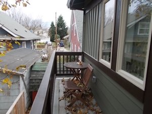 the deck of Lissa & Matt's ADU provides a bird's eye view