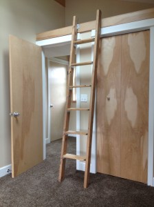 a ladder to the storage loft in Stephen Williams' ADU