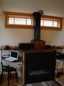 fireplace surround made from recycled steel