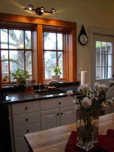 a view of the magnificent walnut through the kitchen windows