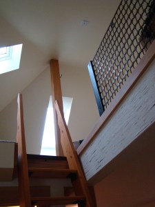 a ladder leads to the loft