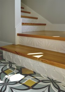 Dyer ADU tiled stair case