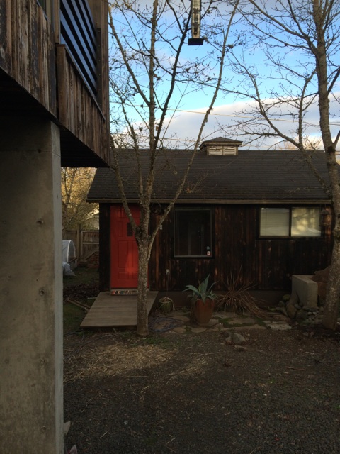 Caleb & Tori Bruce's ADU was an existing house that became the ADU when they built a larger primary dwelling in front of it