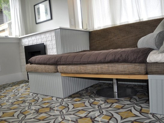 Sam & Stephanie Dyer's sofa-dinette-bed in bed mode